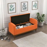 Brigitte Orange Lift Top Storage Bench - Ornate Home