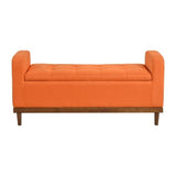 Brigitte Orange Lift Top Storage Bench - Ornate Home