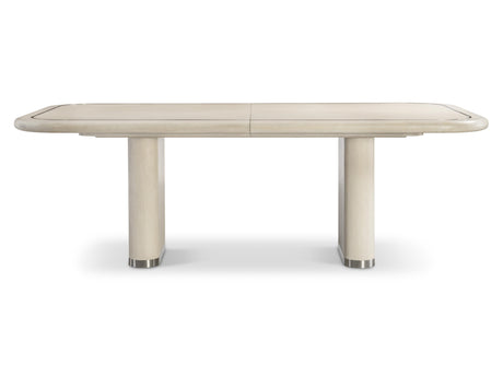 Brigitte Polished Stainless Steel/Ecru Dining Table - Ornate Home