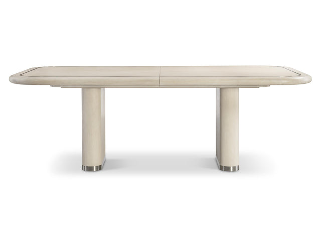 Brigitte Polished Stainless Steel/Ecru Dining Table - Ornate Home