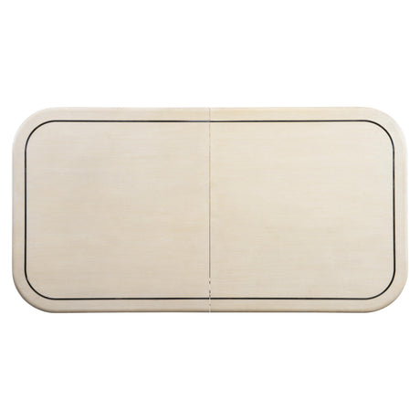 Brigitte Polished Stainless Steel/Ecru Dining Table - Ornate Home