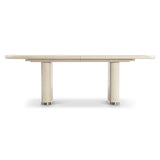 Brigitte Polished Stainless Steel/Ecru Dining Table - Ornate Home