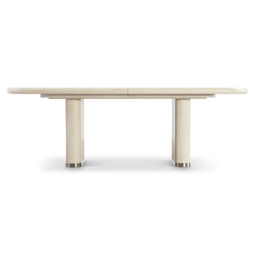 Brigitte Polished Stainless Steel/Ecru Dining Table - Ornate Home