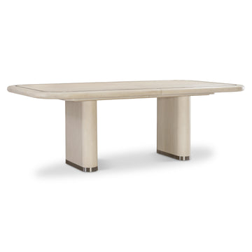 Brigitte Polished Stainless Steel/Ecru Dining Table - Ornate Home