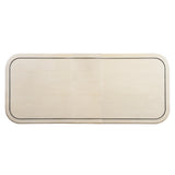 Brigitte Polished Stainless Steel/Ecru Dining Table - Ornate Home