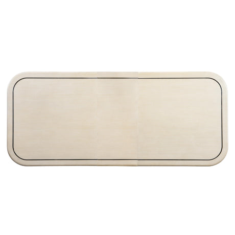 Brigitte Polished Stainless Steel/Ecru Dining Table - Ornate Home