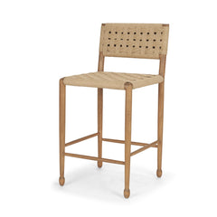 Brinley Brown Woven Paper Rope Counter Stool