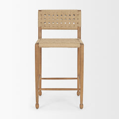 Brinley Brown Woven Paper Rope Counter Stool