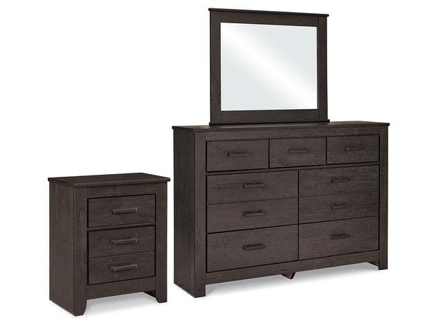 Brinxton Charcoal Dresser, Mirror and Nightstand - Ornate Home