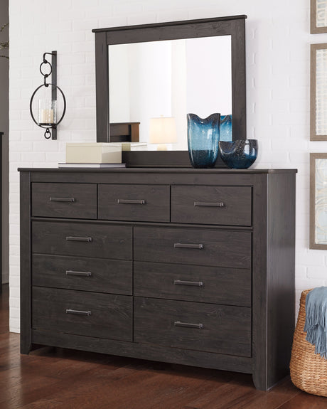 Brinxton Charcoal Dresser, Mirror and Nightstand - Ornate Home