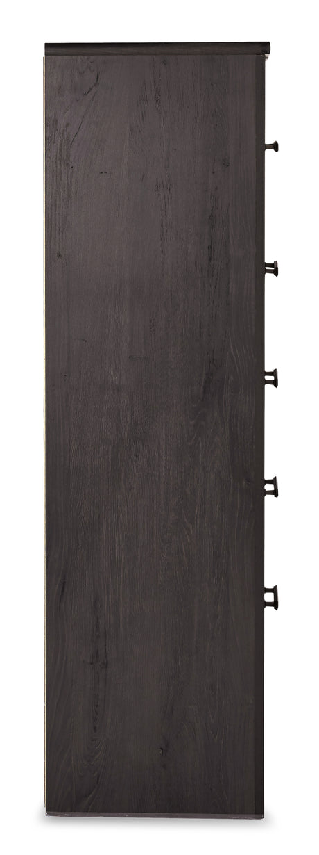 Brinxton Charcoal Five Drawer Chest - Ornate Home
