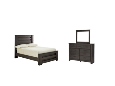 Brinxton Charcoal Full Panel Bedroom Set with Dresser and Mirror - Ornate Home