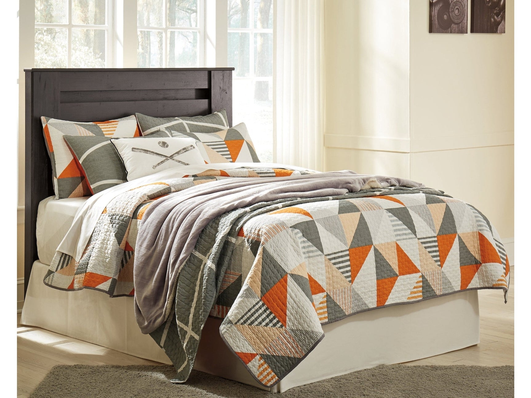 Brinxton Charcoal Full Panel Headboard - Ornate Home