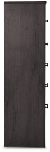 Brinxton Charcoal King Panel Bed & Dresser & Mirror & Chest & Nightstand - Ornate Home