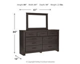 Brinxton Charcoal King Panel Bed & Dresser & Mirror & Chest & Nightstand - Ornate Home