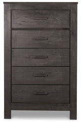Brinxton Charcoal King Panel Bedroom Set with Dresser, Mirror and Chest - Ornate Home