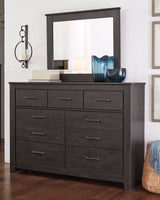 Brinxton Charcoal King Panel Bedroom Set with Dresser, Mirror and Chest - Ornate Home