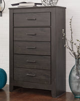 Brinxton Charcoal King Panel Bedroom Set with Dresser, Mirror and Chest - Ornate Home