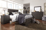 Brinxton Charcoal Queen Panel Bed & Dresser & Mirror & Chest & Nightstand - Ornate Home