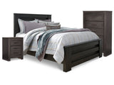 Brinxton Charcoal Queen Panel Bedroom Set with Chest and Nightstand - Ornate Home
