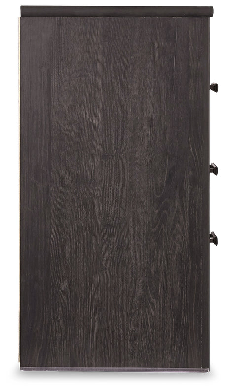 Brinxton Charcoal Queen Panel Bedroom Set with Chest and Nightstand - Ornate Home