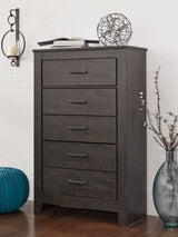 Brinxton Charcoal Queen Panel Bedroom Set with Chest and Nightstand - Ornate Home
