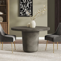 Brion Gray 48" Indoor - Outdoor Patio Concrete Round Dining Table - Ornate Home