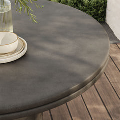 Brion Gray 48" Indoor - Outdoor Patio Concrete Round Dining Table - Ornate Home