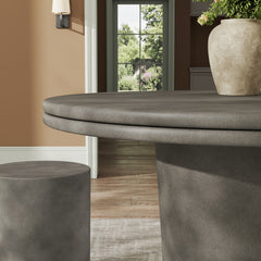 Brion Gray 48" Indoor - Outdoor Patio Concrete Round Dining Table - Ornate Home