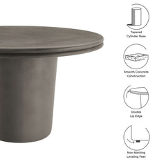 Brion Gray 48" Indoor - Outdoor Patio Concrete Round Dining Table - Ornate Home