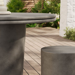 Brion Gray Indoor - Outdoor Patio Concrete 5 Piece Dining Table Set - Ornate Home