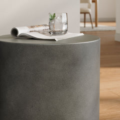 Brion Gray Indoor - Outdoor Patio Concrete Stool - Ornate Home