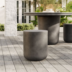 Brion Gray Indoor - Outdoor Patio Concrete Stool - Ornate Home