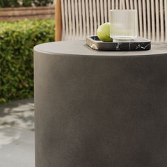 Brion Gray Indoor - Outdoor Patio Concrete Stool - Ornate Home