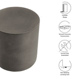 Brion Gray Indoor - Outdoor Patio Concrete Stool - Ornate Home