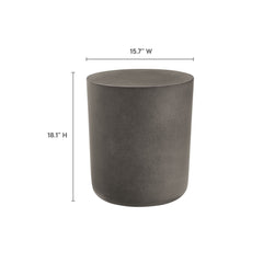Brion Gray Indoor - Outdoor Patio Concrete Stool - Ornate Home