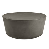 Brion Gray Round Indoor - Outdoor Patio Concrete Coffee Table - Ornate Home