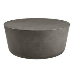 Brion Gray Round Indoor - Outdoor Patio Concrete Coffee Table - Ornate Home