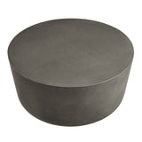 Brion Gray Round Indoor - Outdoor Patio Concrete Coffee Table - Ornate Home