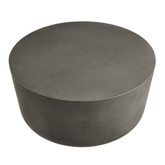 Brion Gray Round Indoor - Outdoor Patio Concrete Coffee Table - Ornate Home