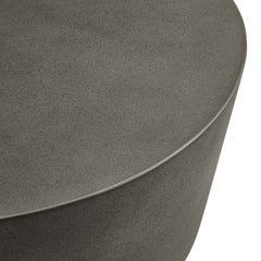 Brion Gray Round Indoor - Outdoor Patio Concrete Coffee Table - Ornate Home
