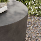 Brion Gray Round Indoor - Outdoor Patio Concrete Coffee Table - Ornate Home