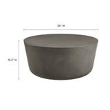 Brion Gray Round Indoor - Outdoor Patio Concrete Coffee Table - Ornate Home