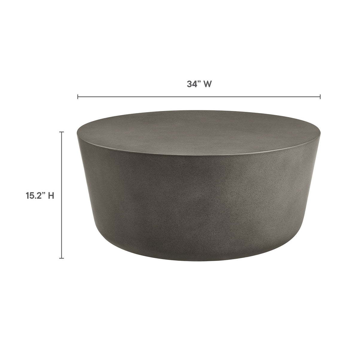 Brion Gray Round Indoor - Outdoor Patio Concrete Coffee Table - Ornate Home