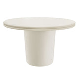 Brion White 48" Indoor - Outdoor Patio Concrete Round Dining Table - Ornate Home