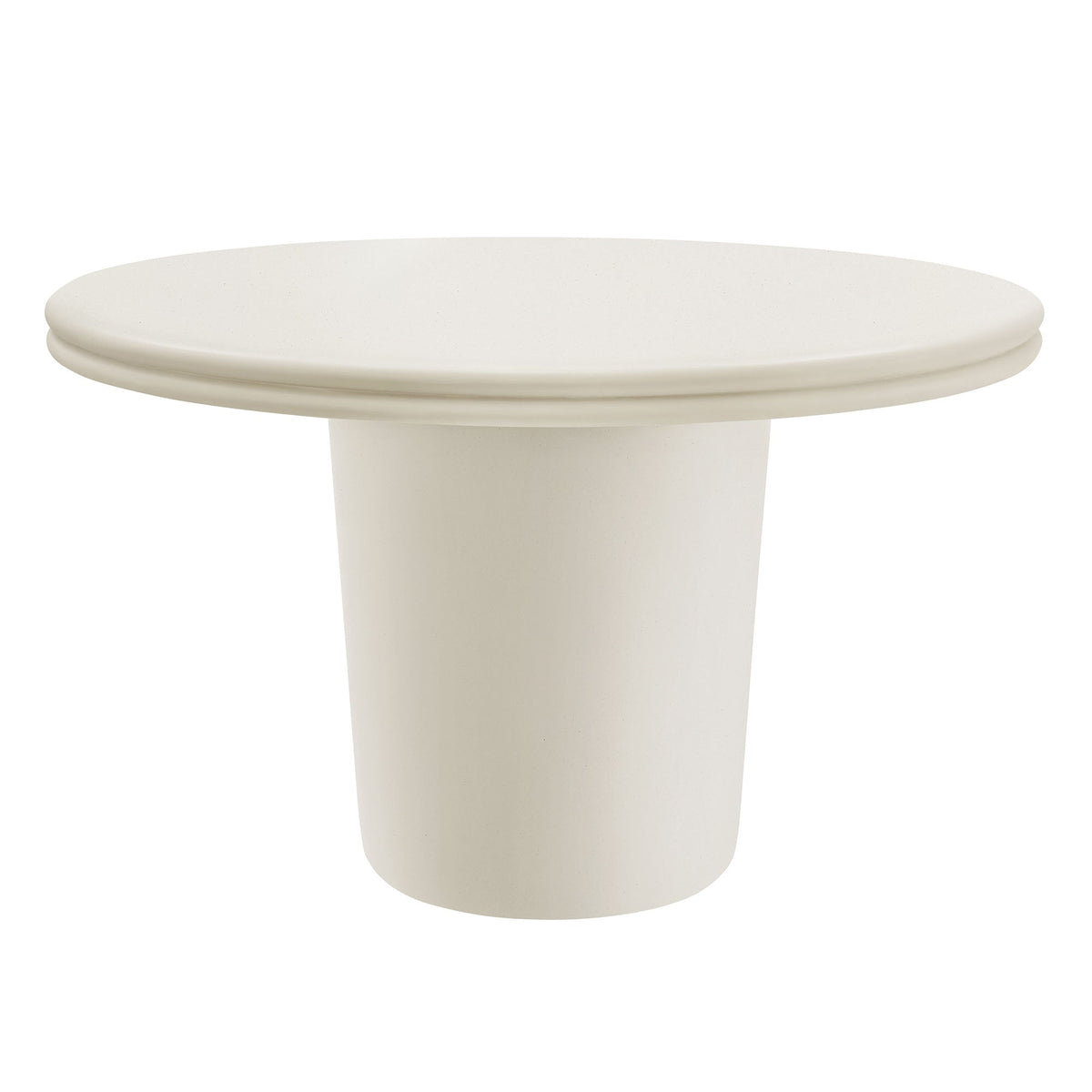 Brion White 48" Indoor - Outdoor Patio Concrete Round Dining Table - Ornate Home