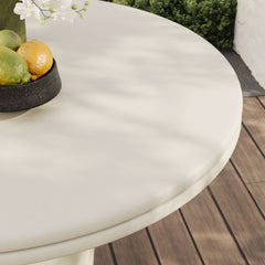 Brion White 48" Indoor - Outdoor Patio Concrete Round Dining Table - Ornate Home