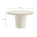 Brion White 48" Indoor - Outdoor Patio Concrete Round Dining Table - Ornate Home