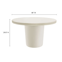 Brion White 48" Indoor - Outdoor Patio Concrete Round Dining Table - Ornate Home