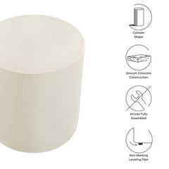 Brion White Indoor - Outdoor Patio Concrete Stool - Ornate Home